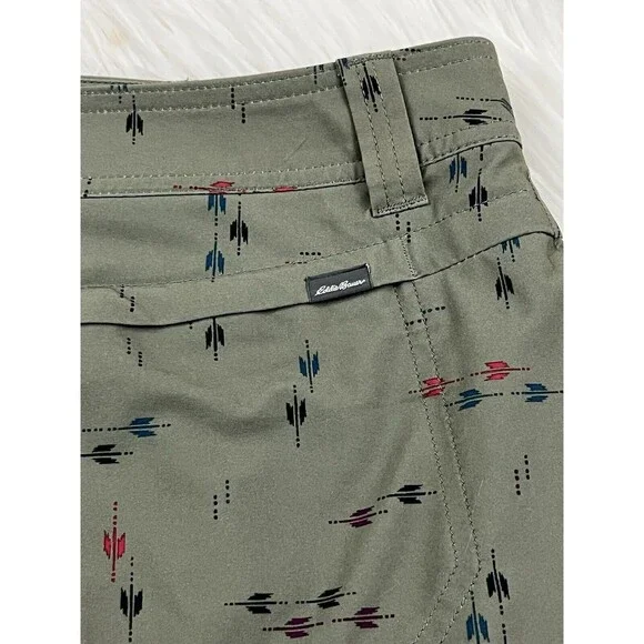 Eddie Bauer Green Skort Size 14 Pockets Stretchy Arrow Print‎ Tennis Golf Casual - Picture 5 of 13